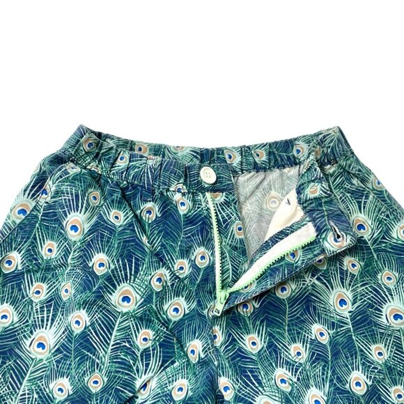 Chubbies Peacock Peacockers Shorts Pockets Cotton Blue Green size Small - Picture 2 of 7